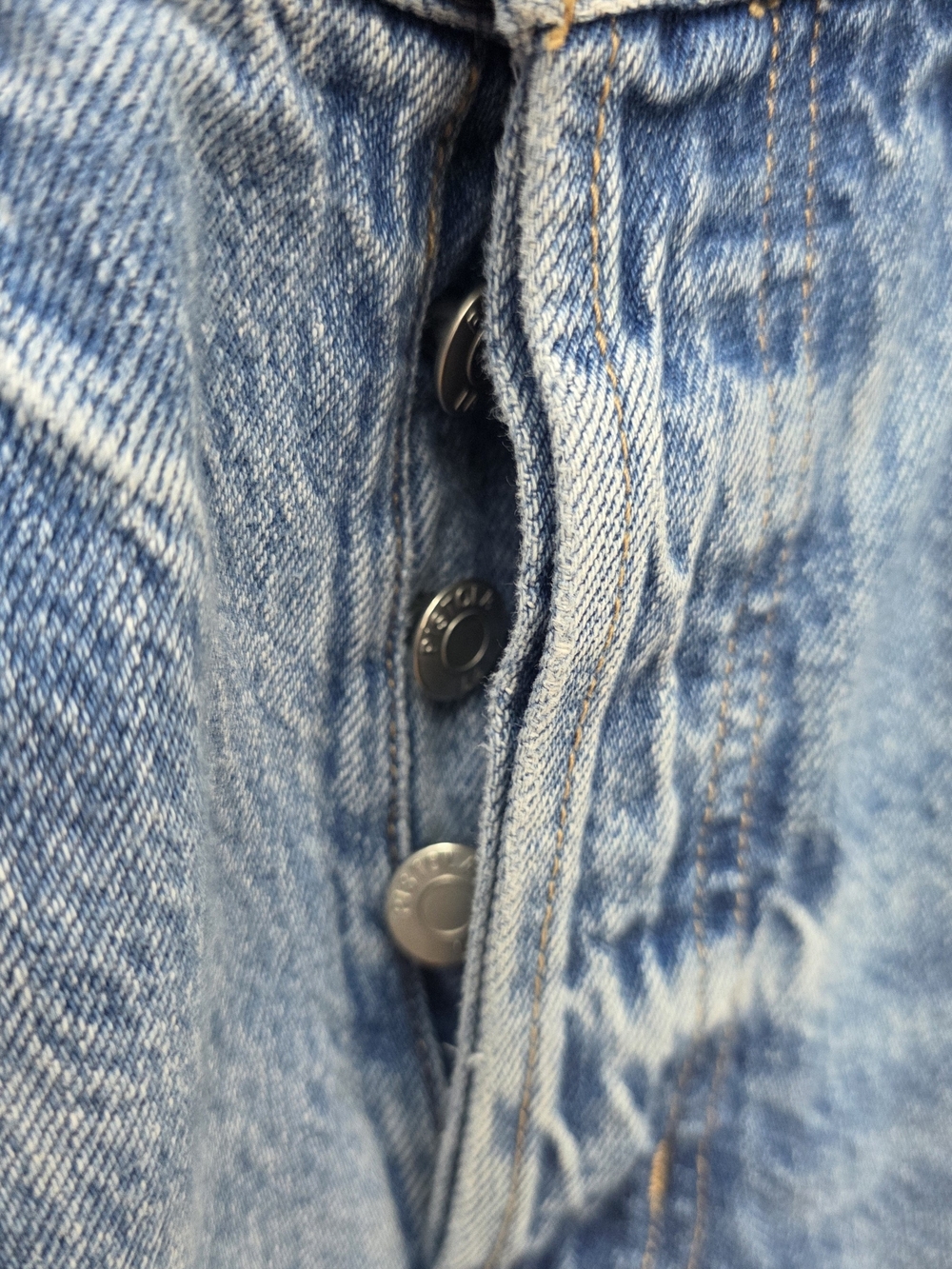 High-Rise Button Fly Fringe Distressed Hem Jeans Sz 26 - Picture 7 of 10